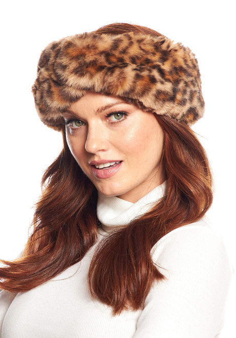 Fabulous-Furs Leopard Faux Fur Posh Halo Headband 