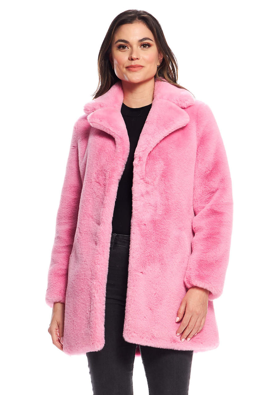 Fabulous-Furs Light Pink Faux Fur Le Mink Jacket 