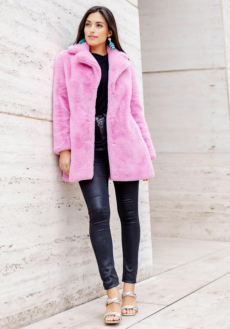 Fabulous-Furs Light Pink Faux Fur Le Mink Jacket 