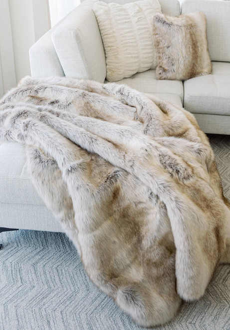 Fabulous-Furs Limited Edition Blonde Fox Faux Fur Throws 