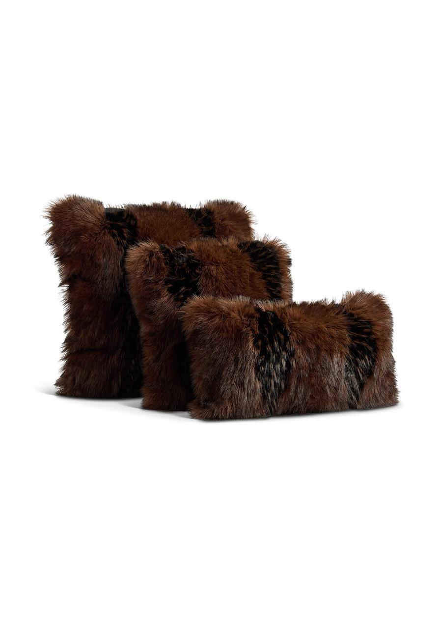 Fabulous-Furs Limited Edition Chocolate Fox Faux Fur Pillows 