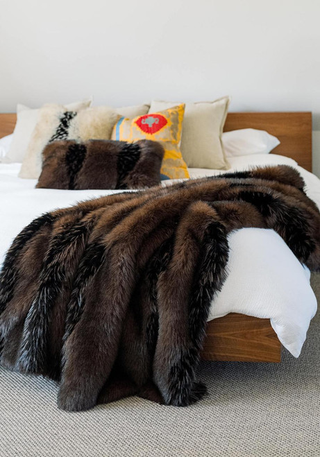 Fabulous-Furs Limited Edition Chocolate Fox Faux Fur Throws 