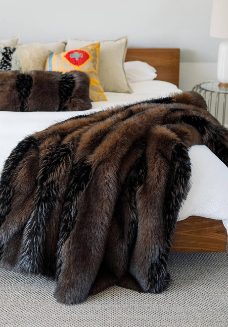 Fabulous-Furs Limited Edition Chocolate Fox Faux Fur Throws 