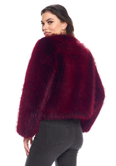 Fabulous-Furs Merlot Fox Faux Fur Happy Hour Jacket 