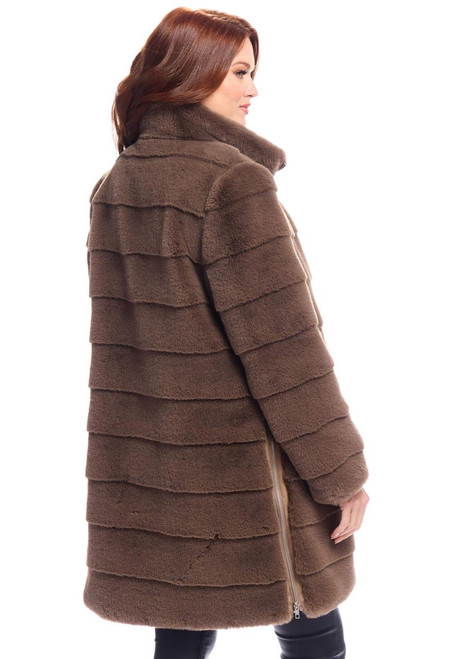 Fabulous-Furs Mocha Faux Fur Getaway Coat 