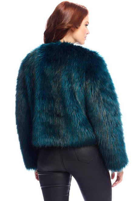 Fabulous-Furs Ocean Fox Faux Fur Happy Hour Jacket 