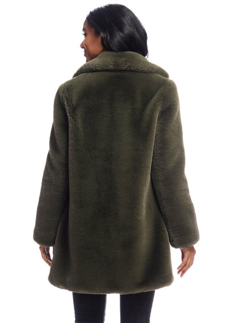 Fabulous-Furs Olive Faux Fur Le Mink Jacket 