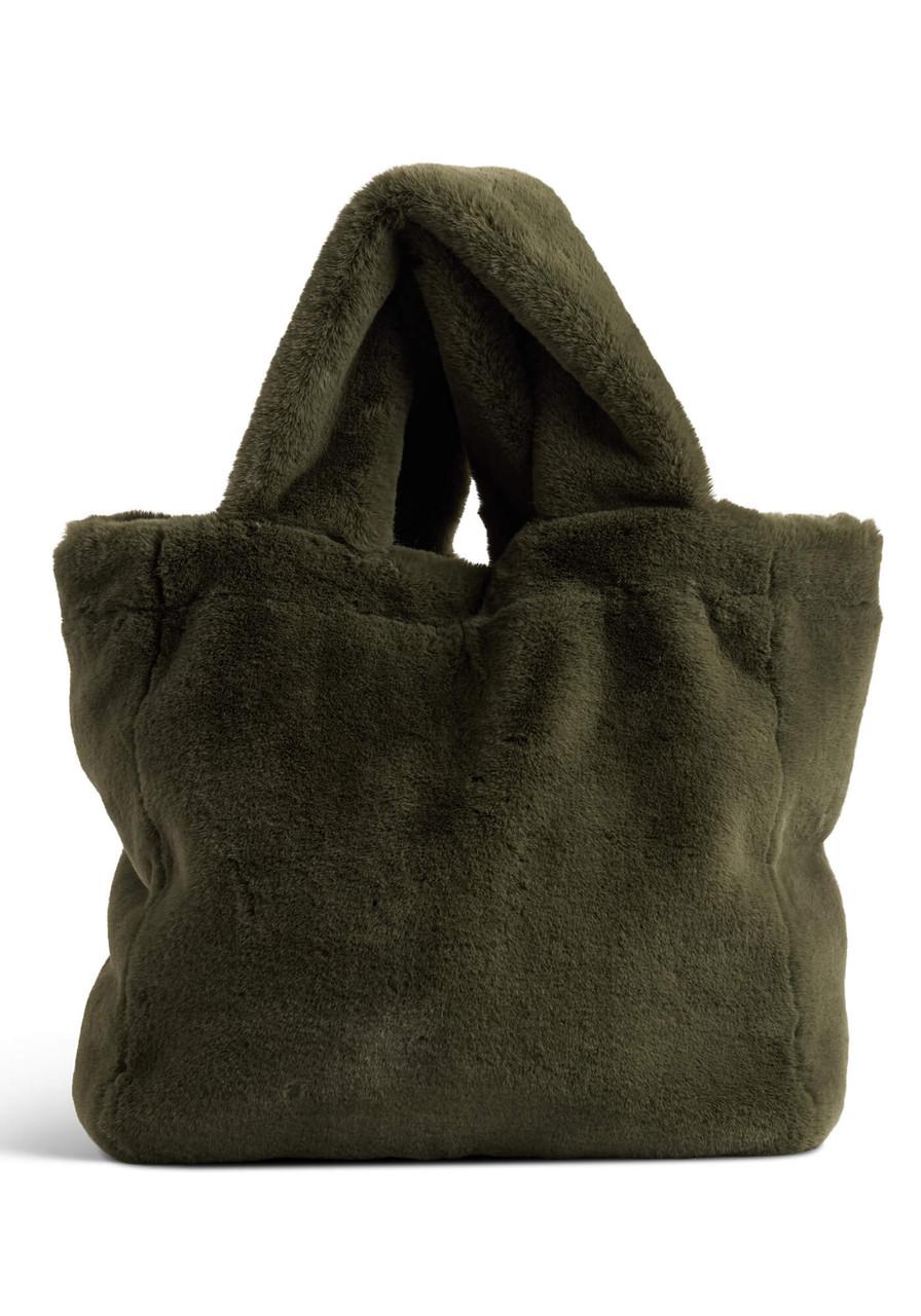 Fabulous-Furs Olive Faux Fur Le Mink Tote 