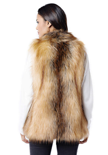 Fabulous-Furs Red Fox Faux Fur Hook Vest 