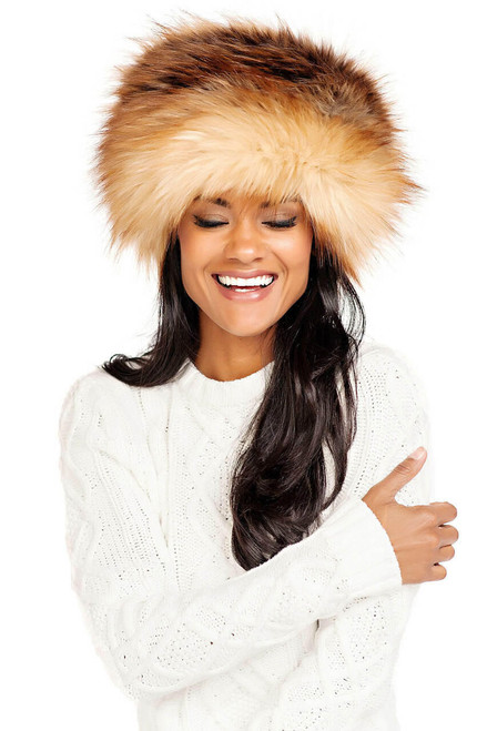 Fabulous-Furs Red Fox Faux Fur Cossack Style Hat