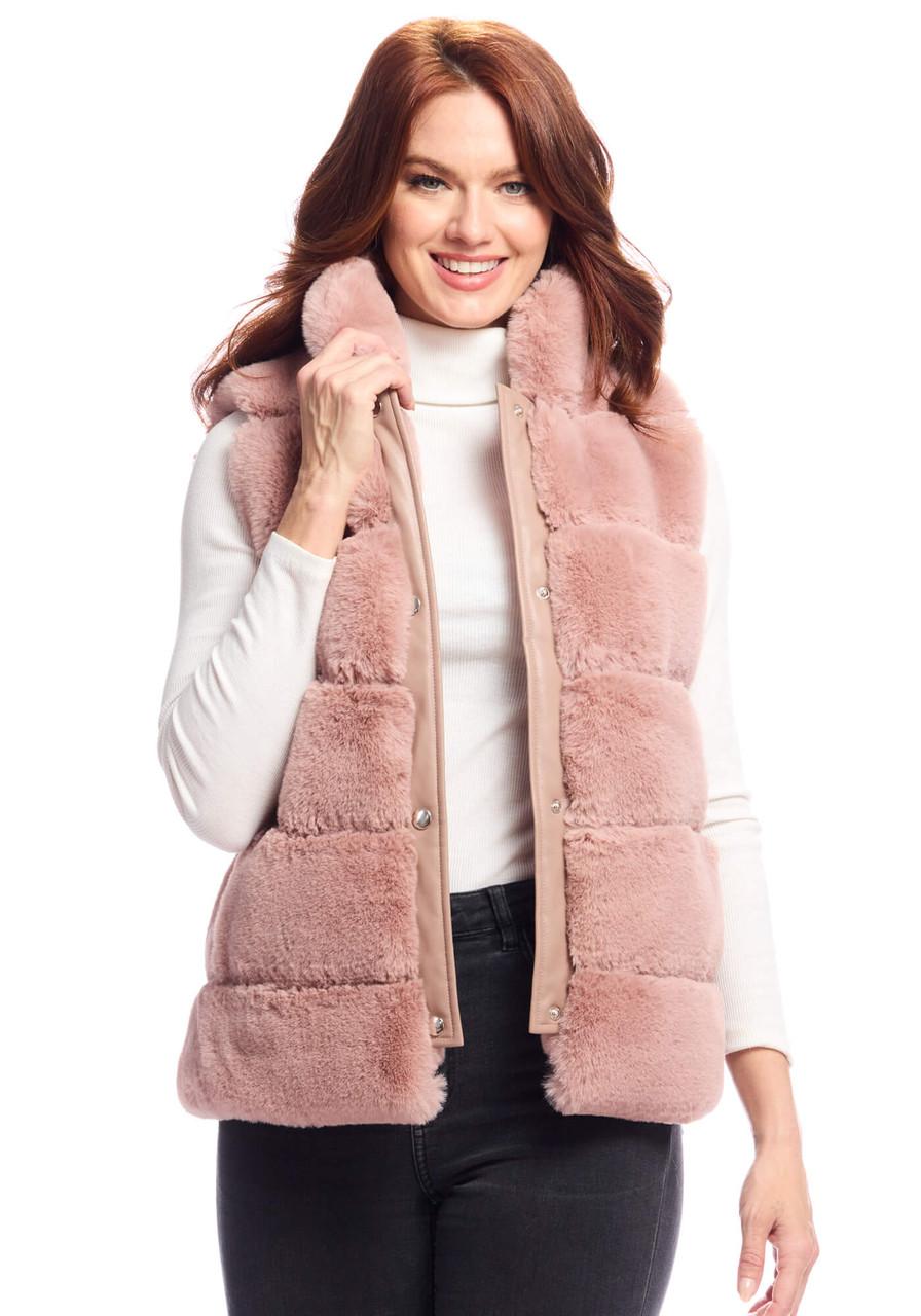 Fabulous-Furs Rosewood Faux Fur Posh Snap Vest 