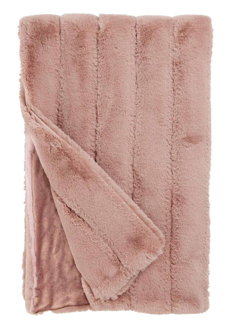Fabulous-Furs Rosewood Faux Fur Posh Throw