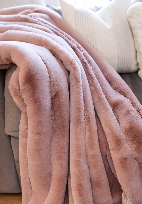 Fabulous-Furs Rosewood Faux Fur Posh Throw