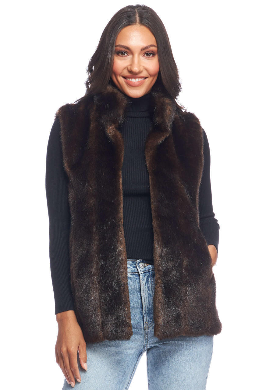 Fabulous-Furs Sable Faux Fur Hook Vest  Fabulous-Furs Sable Faux Fur Hook Vest