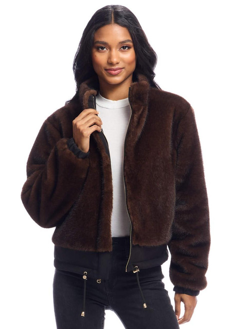 Fabulous-Furs Sable Insta Reversible Faux Fur Zip Jacket 