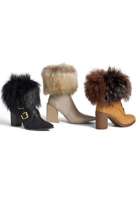 Fabulous-Furs Set of 3 Faux Fur Boot Toppers 