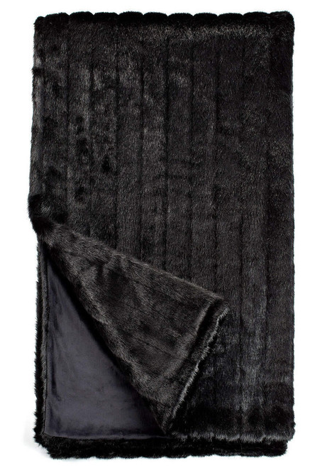 Fabulous-Furs Signature Series Black Mink Faux Fur Throws 