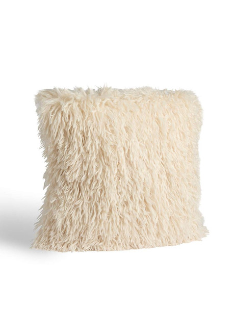 Fabulous-Furs Signature Series Cream Mongolian Faux Fur Pillows 