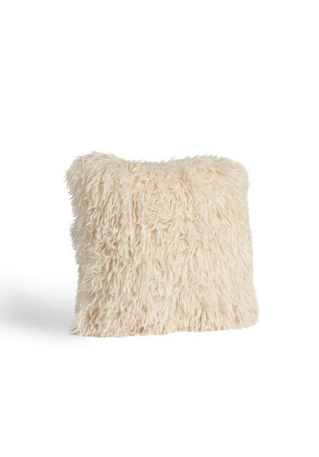 Fabulous-Furs Signature Series Cream Mongolian Faux Fur Pillows 