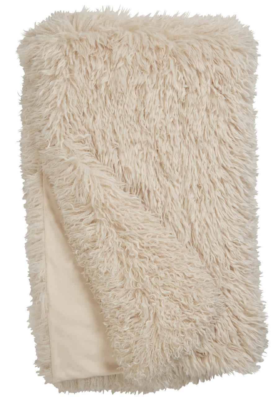 Fabulous-Furs Signature Series Cream Mongolian Faux Fur Throws 