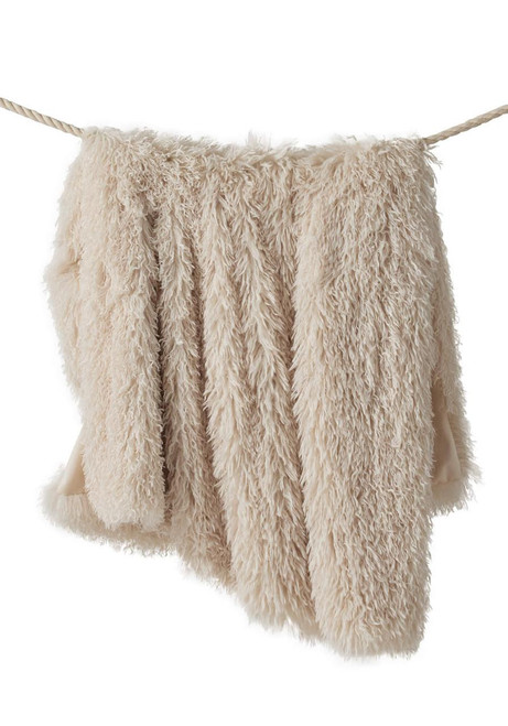 Fabulous-Furs Signature Series Cream Mongolian Faux Fur Throws 