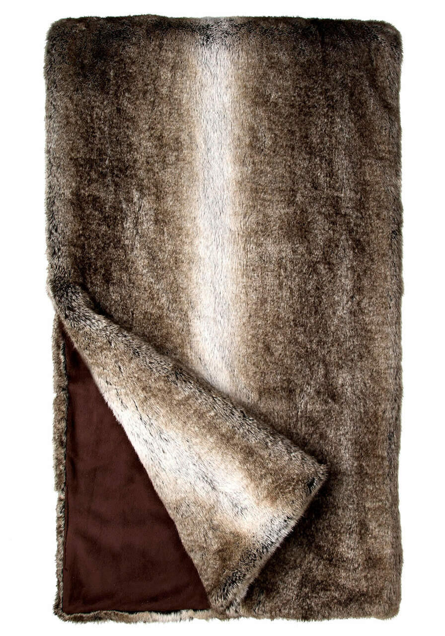 Fabulous-Furs Signature Series Grey Rabbit Faux Fur Throws 