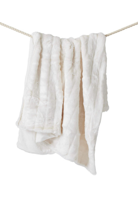 Fabulous-Furs Signature Series White Mink Faux Fur Throws 