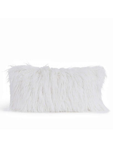 Fabulous-Furs Signature Series White Tibetan Lamb Faux Fur Pillows 