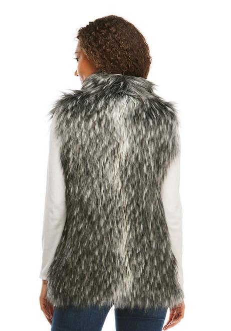 Fabulous-Furs Smokey Fox Faux Fur Hook Vest 