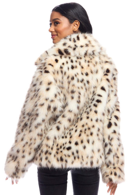 Fabulous-Furs Snow Leopard Faux Fur Sofia Swish Coat 