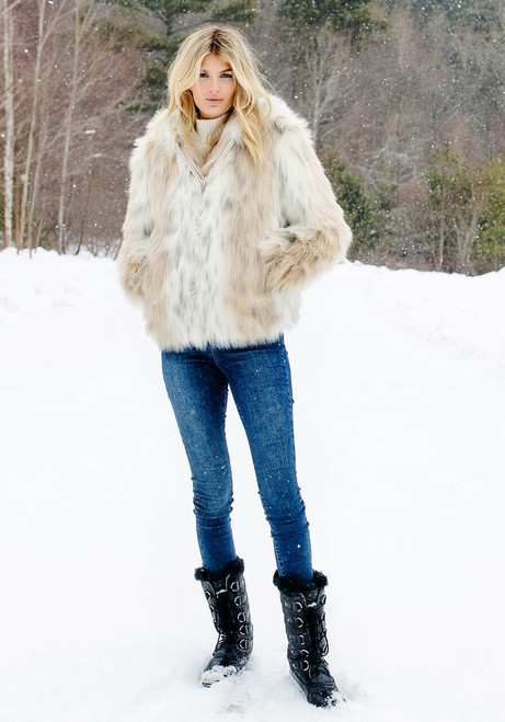 Fabulous-Furs Snow Lynx Faux Fur Hooded Parka 