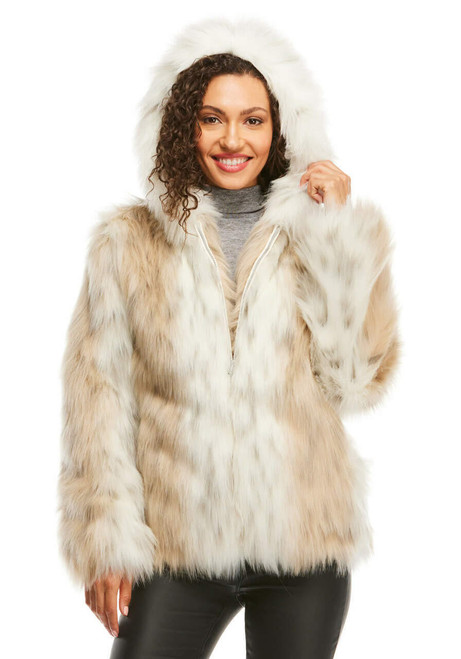 Fabulous-Furs Snow Lynx Faux Fur Hooded Parka 