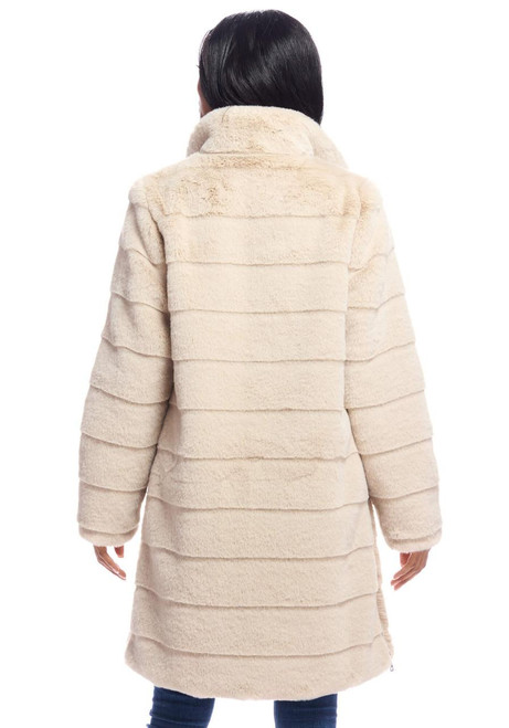 Fabulous-Furs Stone Faux Fur Getaway Coat 