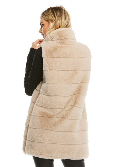 Fabulous-Furs Stone Faux Fur Weekender Zip Vest 