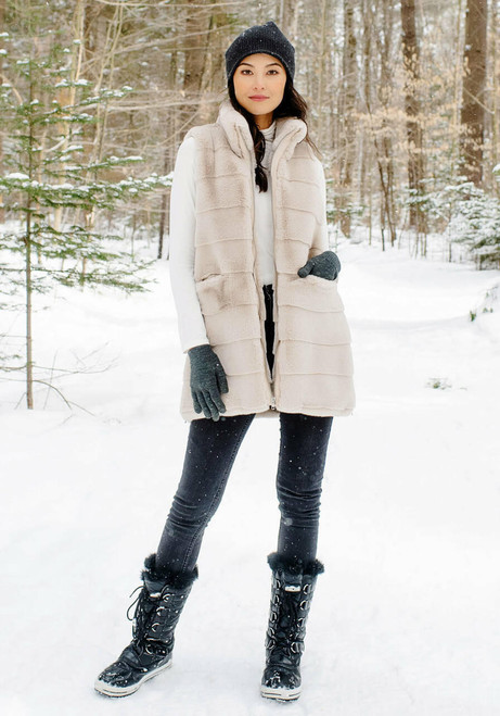 Fabulous-Furs Stone Faux Fur Weekender Zip Vest 