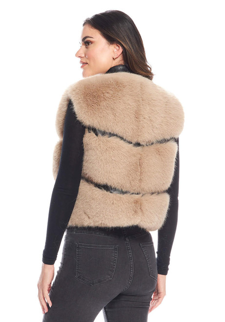 Fabulous-Furs Stone Fox Faux Fur La Moda Vest 