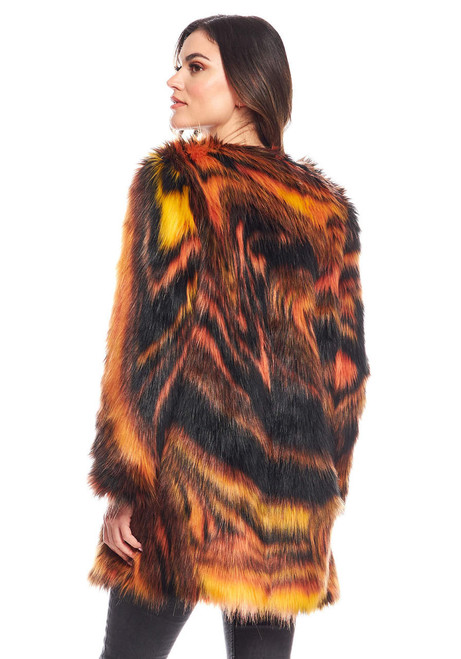 Fabulous-Furs Supernova Faux Fur Knee-Length Coat 