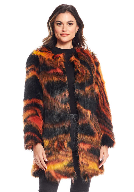 Fabulous-Furs Supernova Faux Fur Knee-Length Coat 