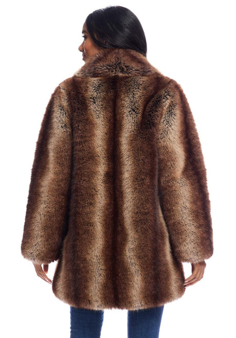 Fabulous-Furs Tanuki Faux Fur Shawl Collar Coat 