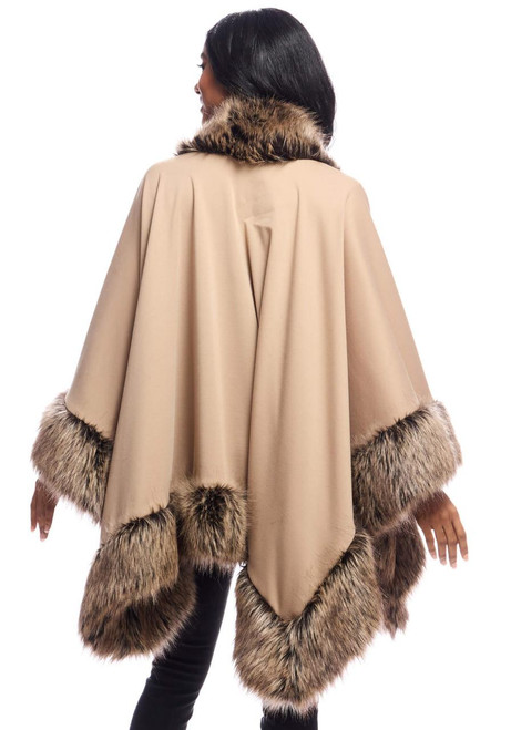 Fabulous-Furs Tipped Fox Faux Fur-Trimmed Shawl 