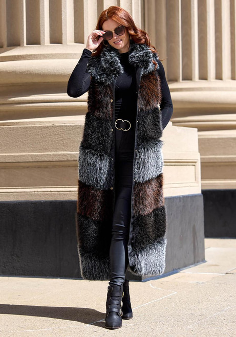 Fabulous-Furs Trendsetter Faux Fur Maxi Vest 