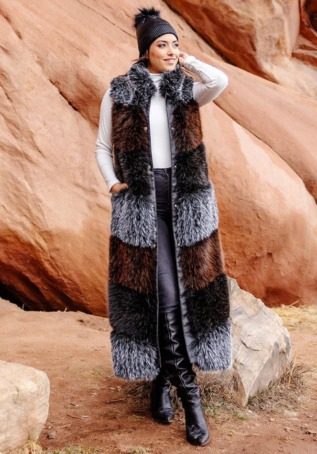 Fabulous-Furs Trendsetter Faux Fur Maxi Vest 