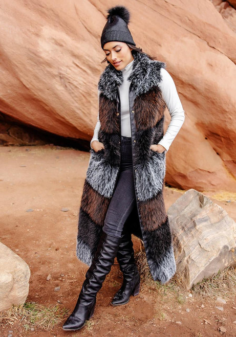 Fabulous-Furs Trendsetter Faux Fur Maxi Vest 