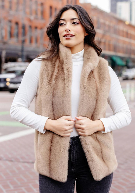 Fabulous-Furs Vintage Mink Faux Fur Hook Vest 