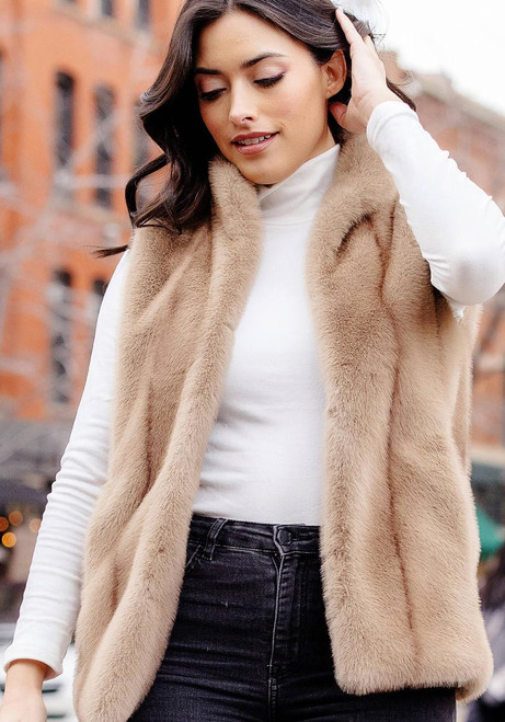 Fabulous-Furs Vintage Mink Faux Fur Hook Vest 