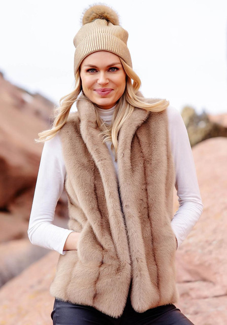 Fabulous-Furs Vintage Mink Faux Fur Hook Vest 