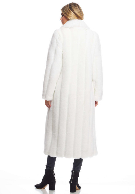 Fabulous-Furs White MInk Signature Full-Length Faux Fur Coat 