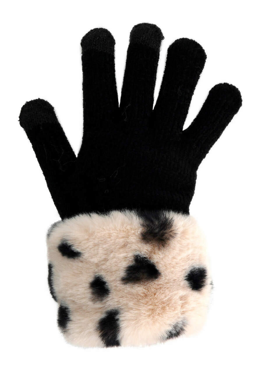 Fabulous-Furs Wild Cheetah Faux Fur-Trimmed Tech Gloves 