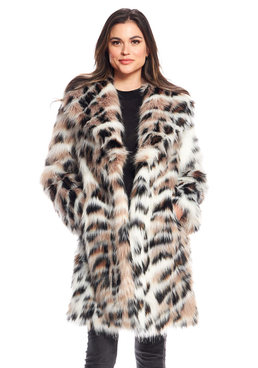 Fabulous-Furs Wild Side Faux Fur Knee-Length Coat 
