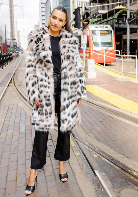 Fabulous-Furs Wild Side Faux Fur Knee-Length Coat 